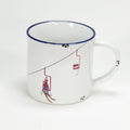 Keramiktasse mit Sessellift, für Frühstückstee, Geschenk Schifahrer, Winterliebe, Tourengeher, Größe 1: 10x10cm - Bild 1