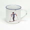 Keramiktasse mit einem Schifahrer, Wintertasse, großer Teebecher, vintage Look, Größe 1: 10x10cm - Bild 1