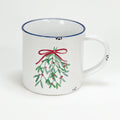Keramiktasse 460 ml Weihnachtsmotiv mit Mistelzweig - Bild 1
