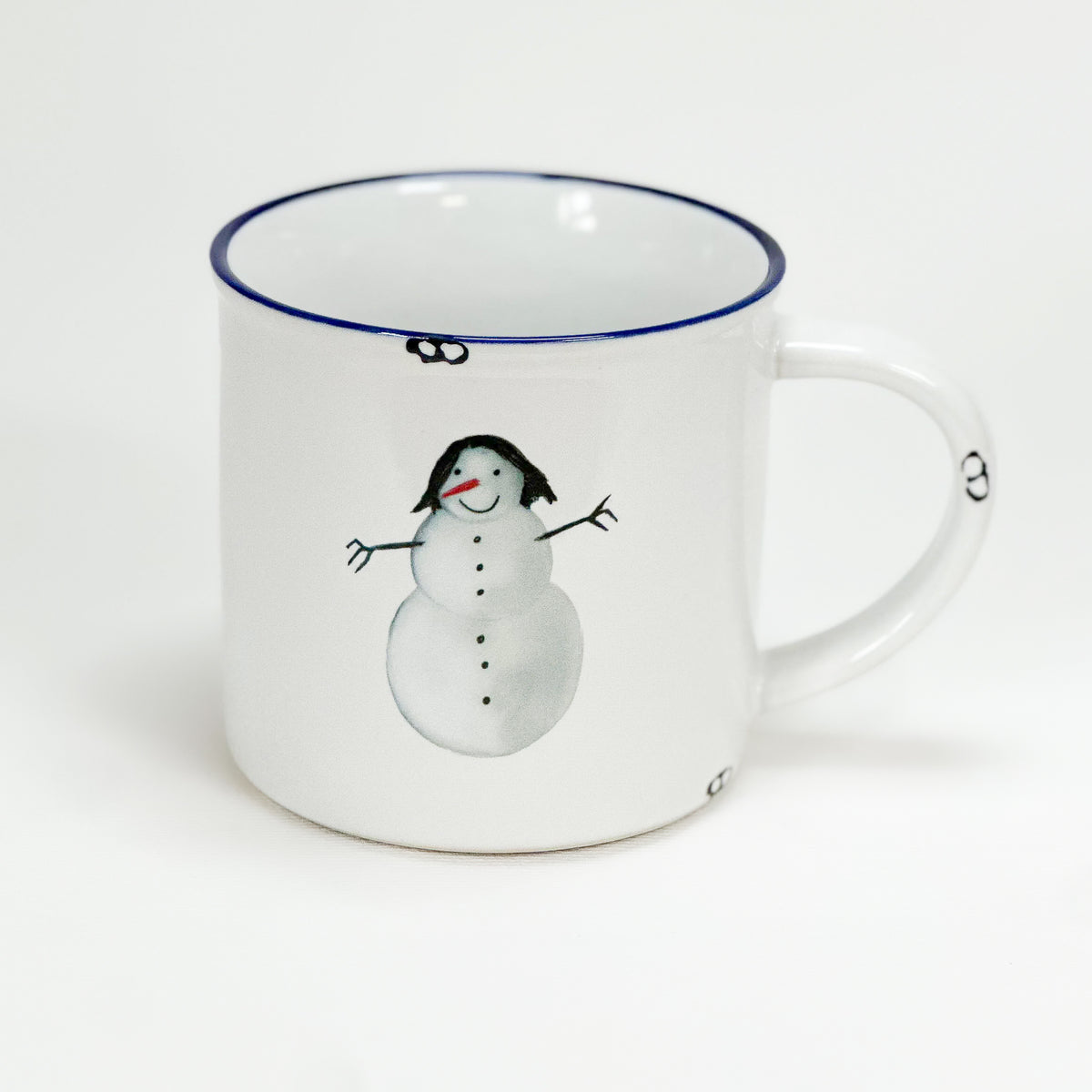 Keramiktasse 460 ml Weihnachtsmotiv mit Schneemann - Bild 1
