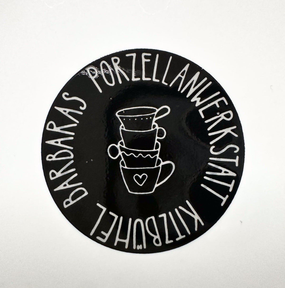 Frühstücksteller blauer Rand mit roten Gondeln