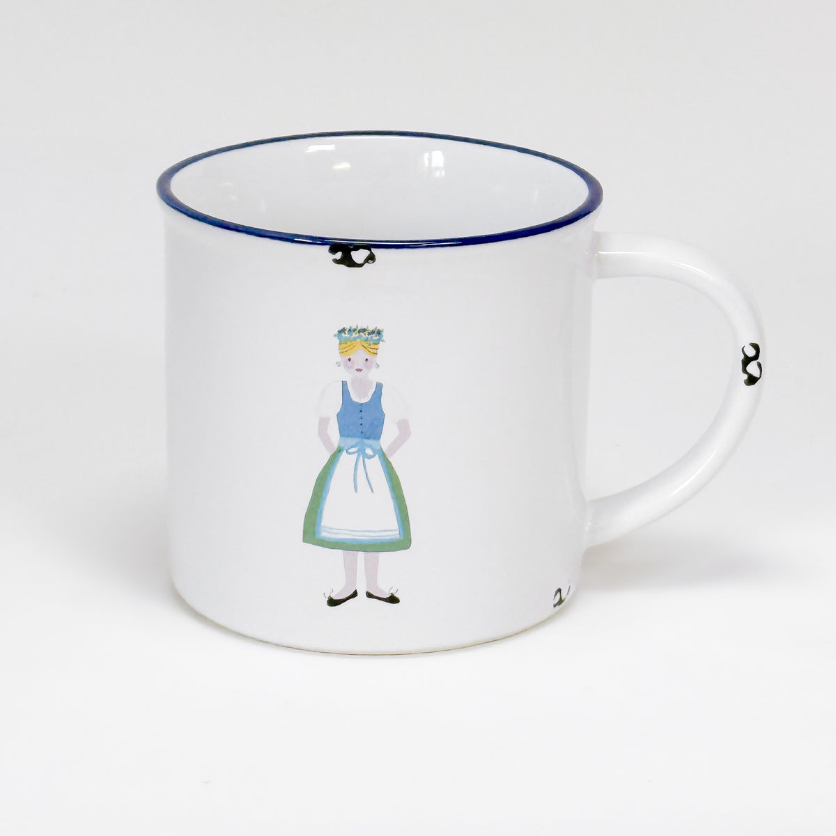 Keramiktasse Frau in Dirndl
