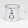 Keramiktasse Frau im Dirndl dunkel