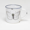 Keramiktasse Schmetterling weiß