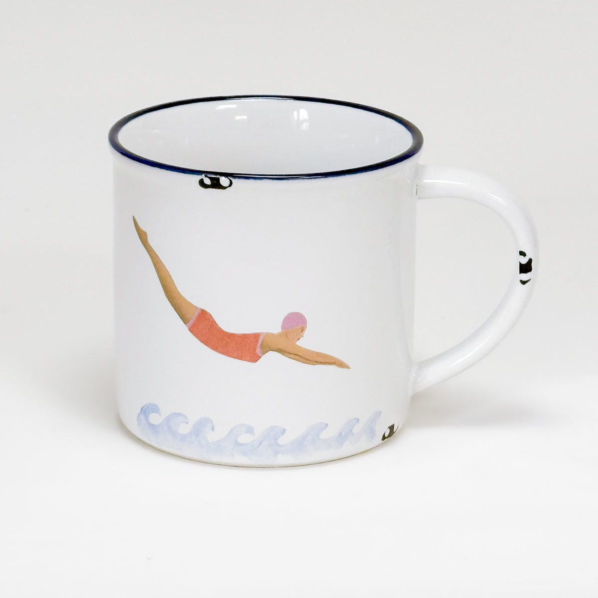 Keramiktasse Schwimmerin